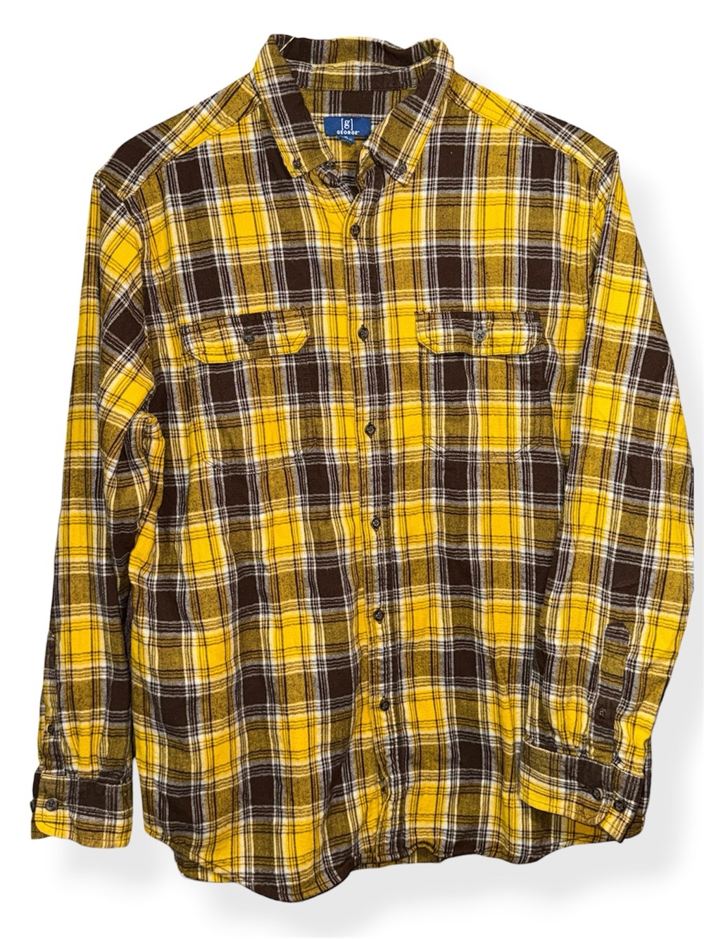 George Fall Plaid Button Down Shirt Sz XL